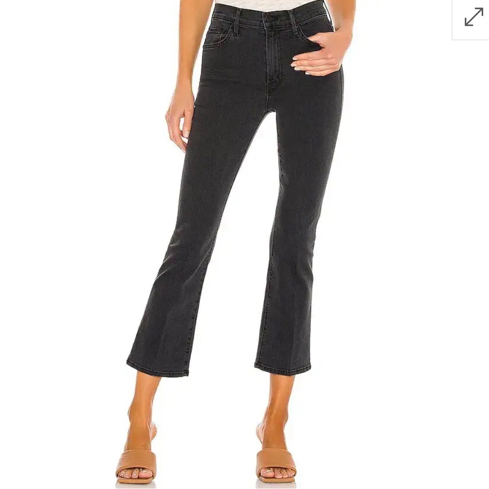 MOTHER dark gray straight leg/kick out flare jeans